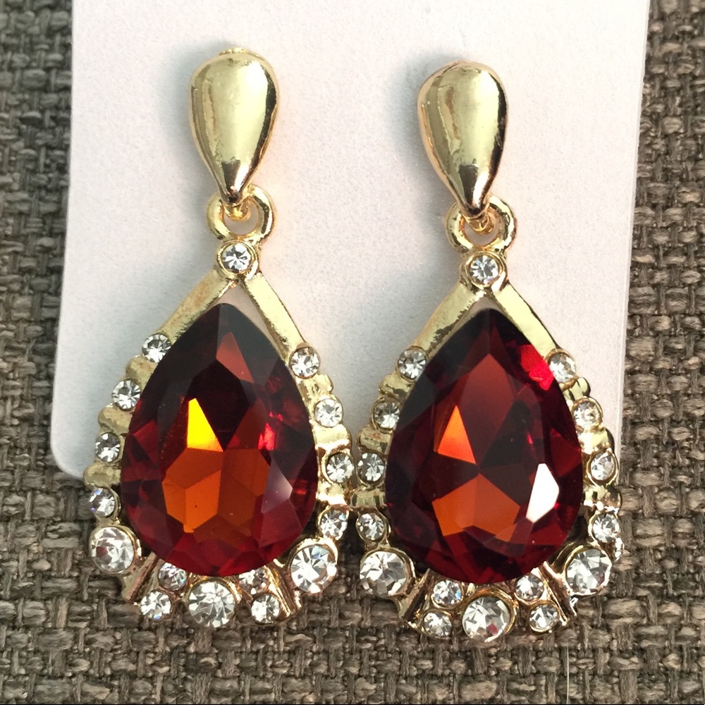 Brown Crystal Earrings
